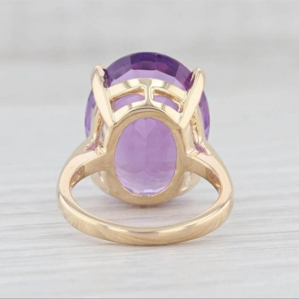 14 kt yellow gold amethyst stone. In great like new condition. - Picture 8 of 14